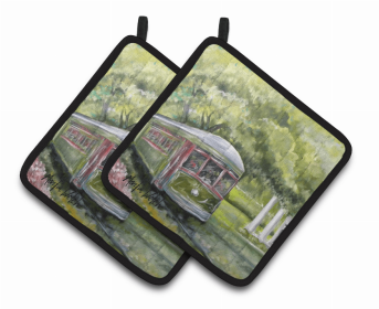 Streetcar Next Stop Audubon Park Pair of Pot Holders