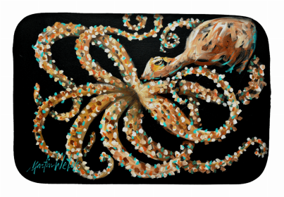 Sealife Art Themed Dish Drying Mat (Color: Eye On You Octopus, size: 14 x 21)