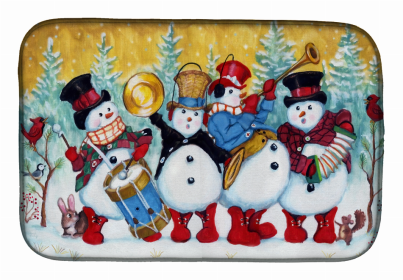 Random art/painting Themed Dish Drying Mat (Color: Snowmen Strike up the Band, size: 14 x 21)