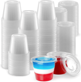Clear Jello Shot Cups with Lids (Color: 5oz, size: 5oz)