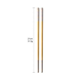 304 Stainless Steel Chopsticks Household Alloy Restaurant Color Laser Square-headed (Option: Short Gold)