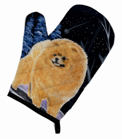 Starry Night Pomeranian Oven Mitt (size: 8.5 x 12)