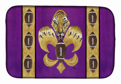 Fleur de lis Dish Drying Mat (Color: Fleur de lis/Tiger, size: 14 x 21)