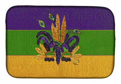 Mardi Gras Dish Drying Mat (Color: Mardi Gras Mask, size: 14 x 21)