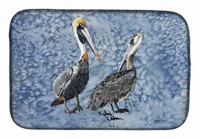 Bird Art Dish Drying Mat (Color: Pelican 52, size: 14 x 21)