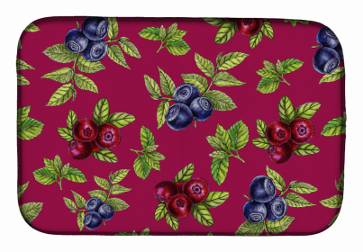 Fruit Art Dish Drying Mat (Color: Berries, size: 14 x 21)