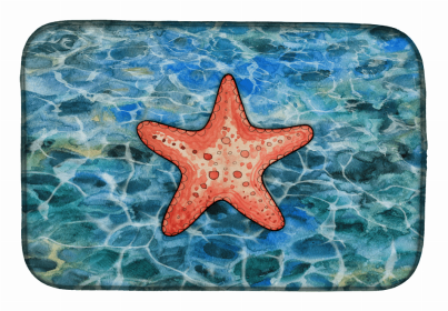 Sealife/Sailing Themed Dish Drying Mat (Color: Starfish, size: 14 x 21)