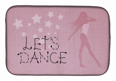 Dancers Dish Drying Mat (Color: Let's Dance Linen Pink, size: 14 x 21)