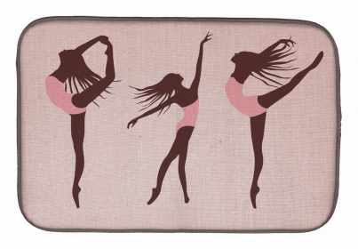 Dancers Dish Drying Mat (Color: Dancers Linen Pink, size: 14 x 21)