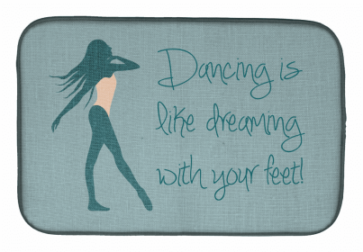 Dancers Dish Drying Mat (Color: Dancing is Like Dreaming #2, size: 14 x 21)