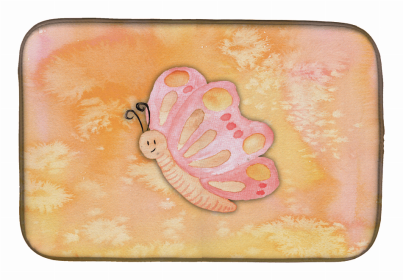 Animal Watercolor Dish Drying Mat (Color: Butterfly Watercolor, size: 14 x 21)