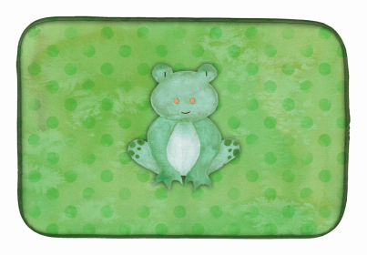 Animal Polkadot Watercolor Dish Drying Mat (Color: Polkadot Frog Watercolor, size: 14 x 21)