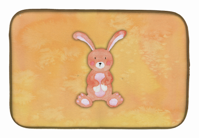 Animal Watercolor Dish Drying Mat (Color: Rabbit Watercolor, size: 14 x 21)