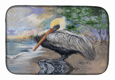 Bird Dish Drying Mat (Color: Pelican Bay, size: 14 x 21)