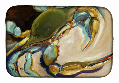 Shellfish Dish Drying Mat (Color: Blue Crab #12, size: 14 x 21)