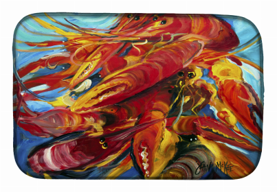 Shellfish Dish Drying Mat (Color: Crawfish, size: 14 x 21)