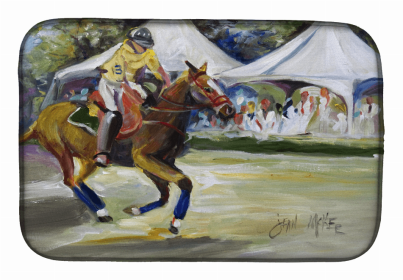 Polo at the Point Dish Drying Mat (Color: Polo at the Point #3, size: 14 x 21)