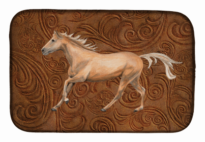Cow Girl/Boy Dish Drying Mat (Color: Horse, size: 14 x 21)