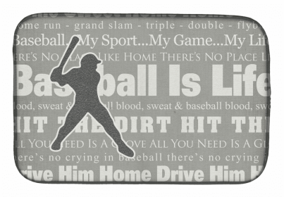 Sport Themed Dish Drying Mat (Color: Baseball is Life, size: 14 x 21)
