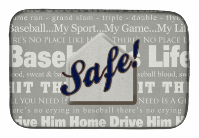 Sport Themed Dish Drying Mat (Color: Safe at Home, size: 14 x 21)